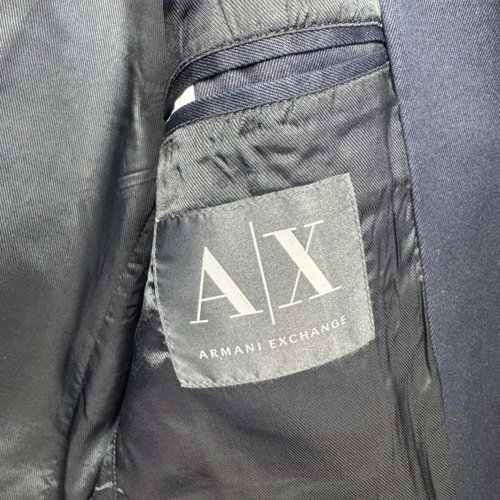 Armani Exchange Men's Navy‎ Blue Two Button Blazer Jacket Modern Casual Sz Large